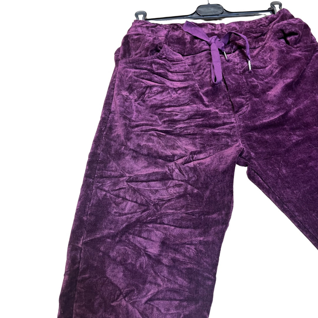 PANTALON VELOURS VIOLET