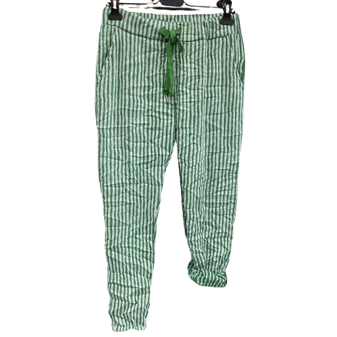 PANTALON RAYÉ SAGE