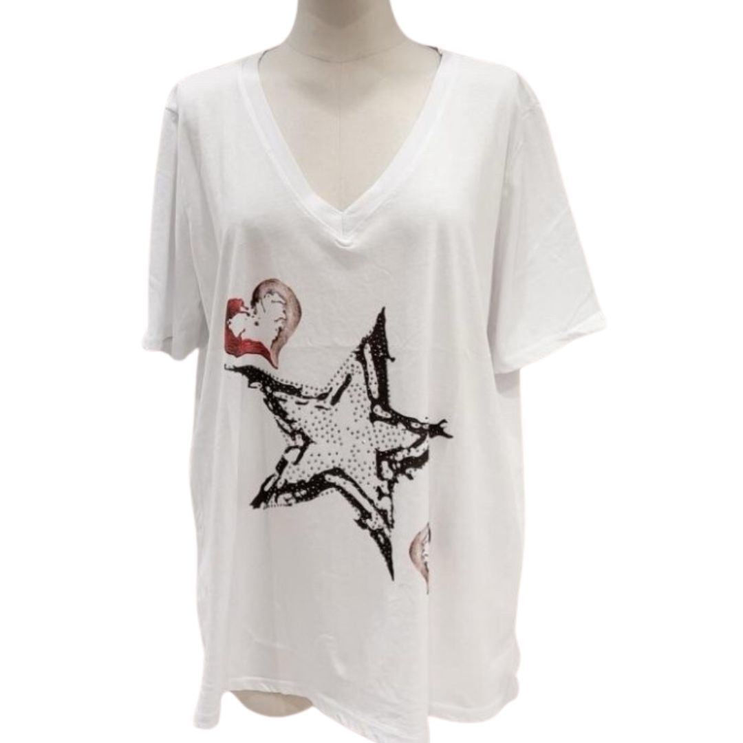 T-SHIRT COEUR ÉTOILÉ