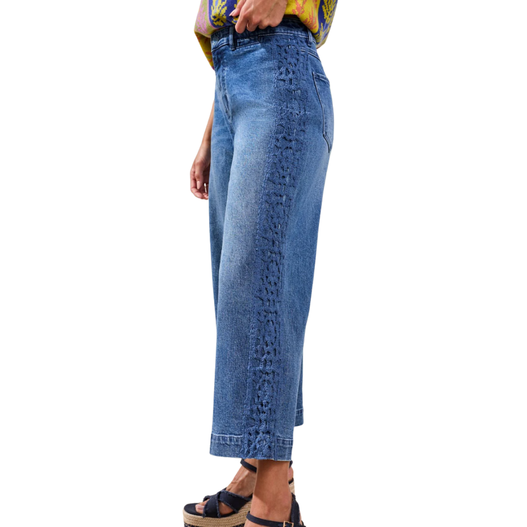 JEANS  AUDREY AVEC CROCHET-MER MARINE