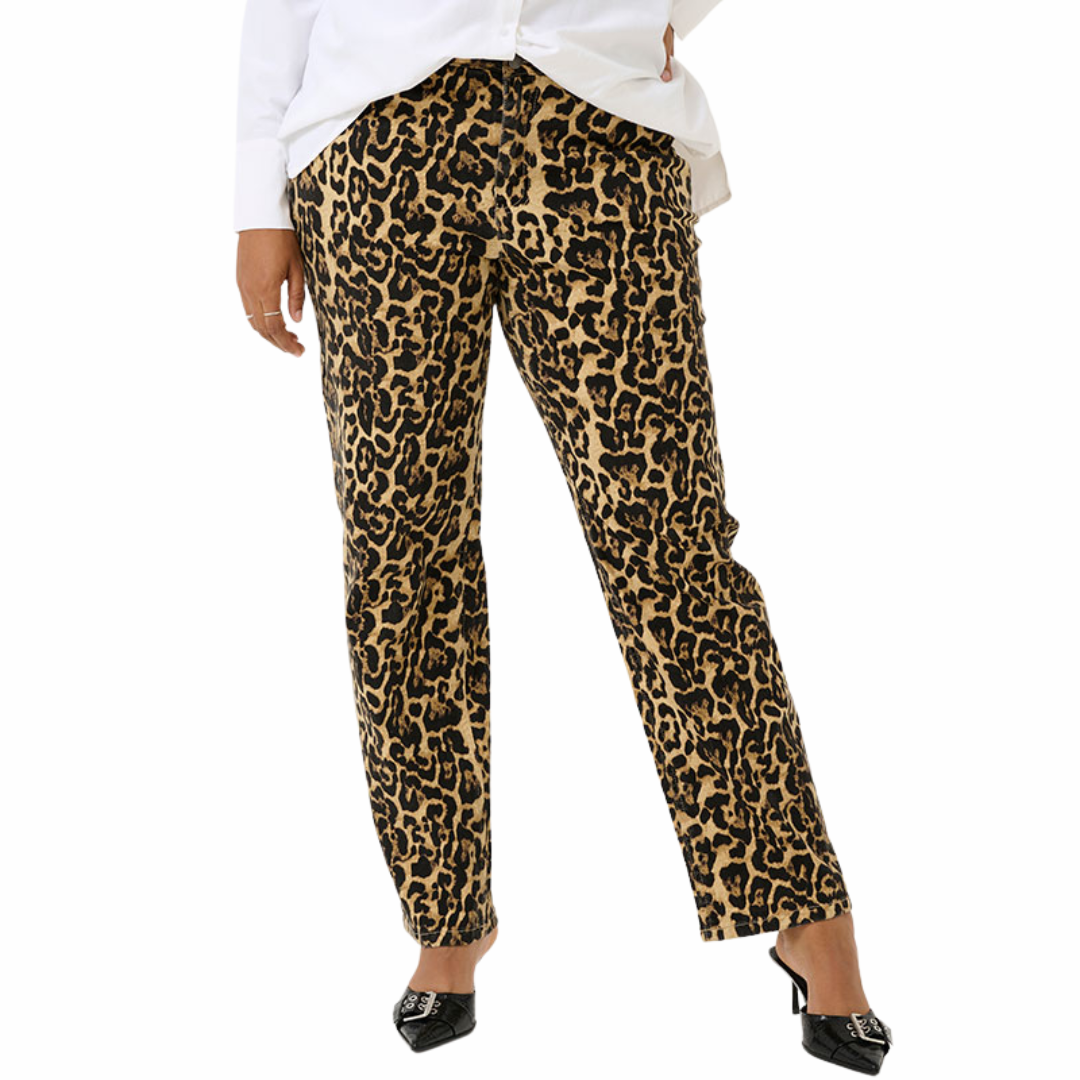 JEANS LÉOPARD-KAFFE CURVE