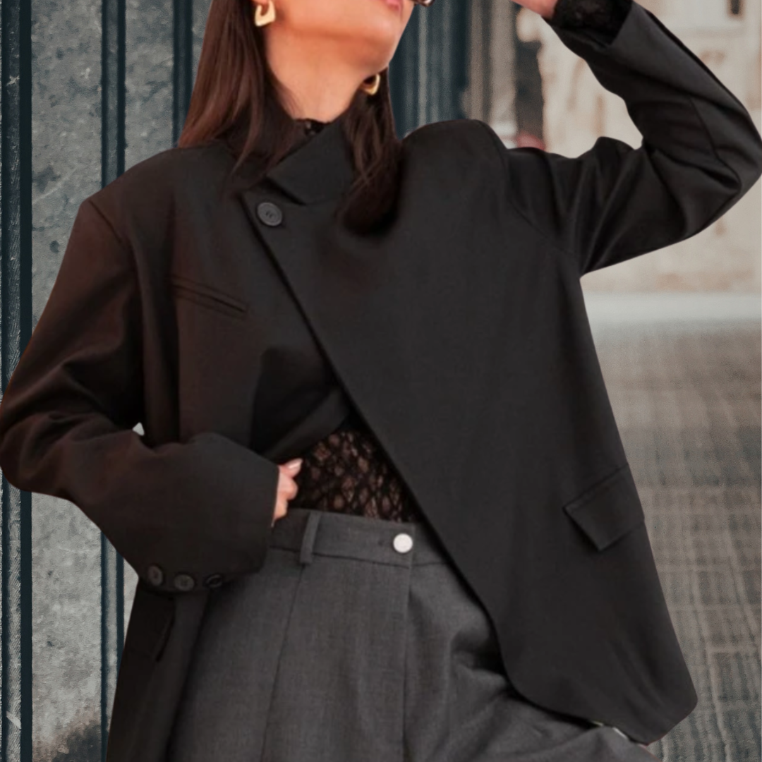 BLAZER ASYMÉTRIQUE NOIR