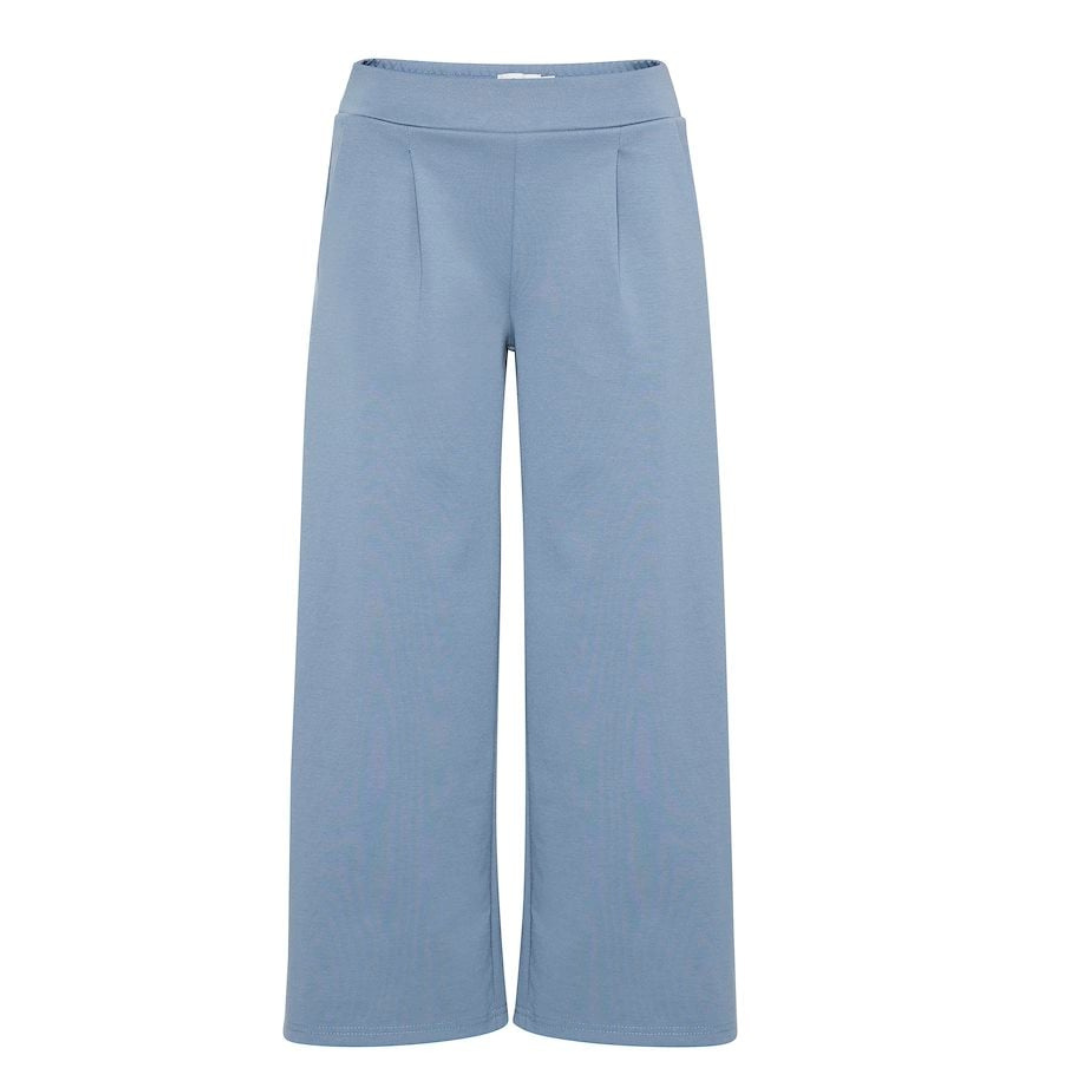 PANTALON ICHI IHKATE 7/8 JAMBE LARGE-BLUE MIRAGE