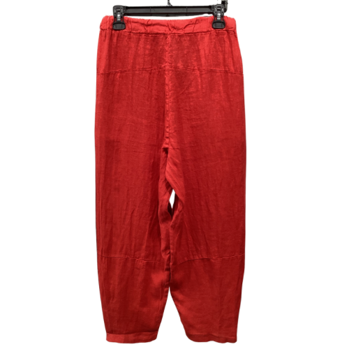 PANTALON EN LIN ROUGE