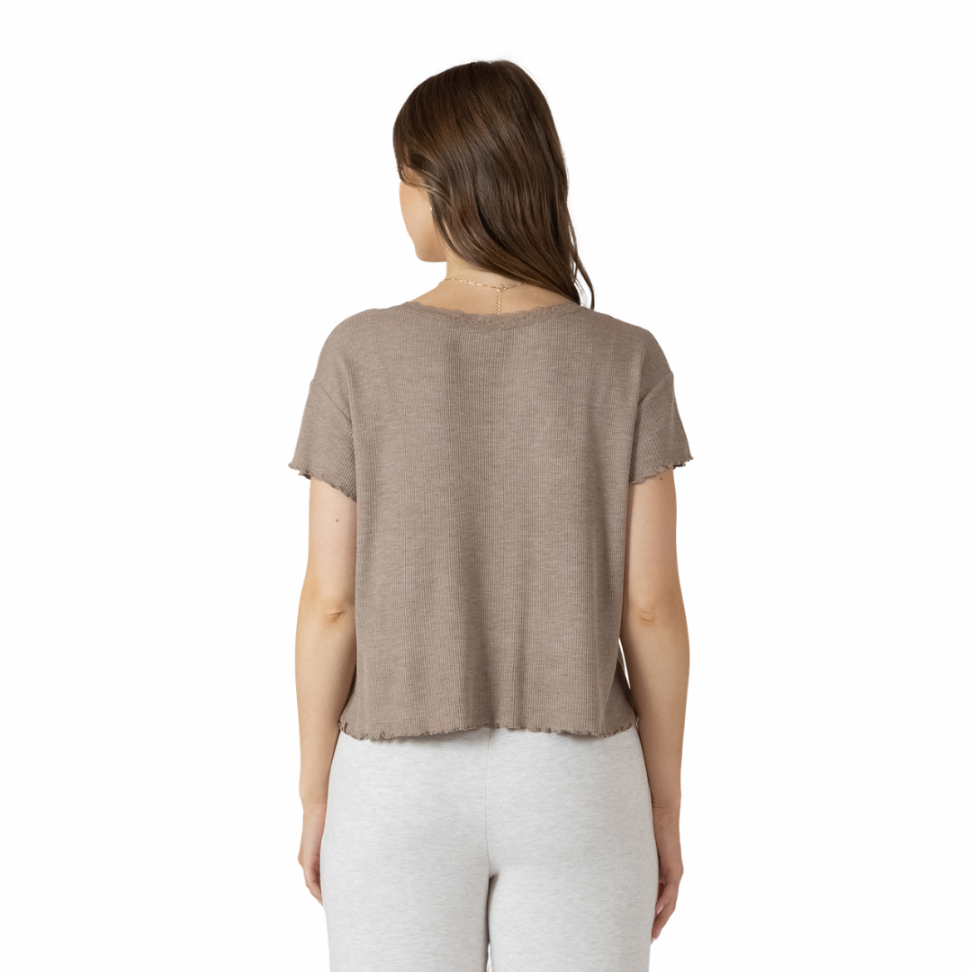 T-SHIRT GAUFRÉ MOCHA