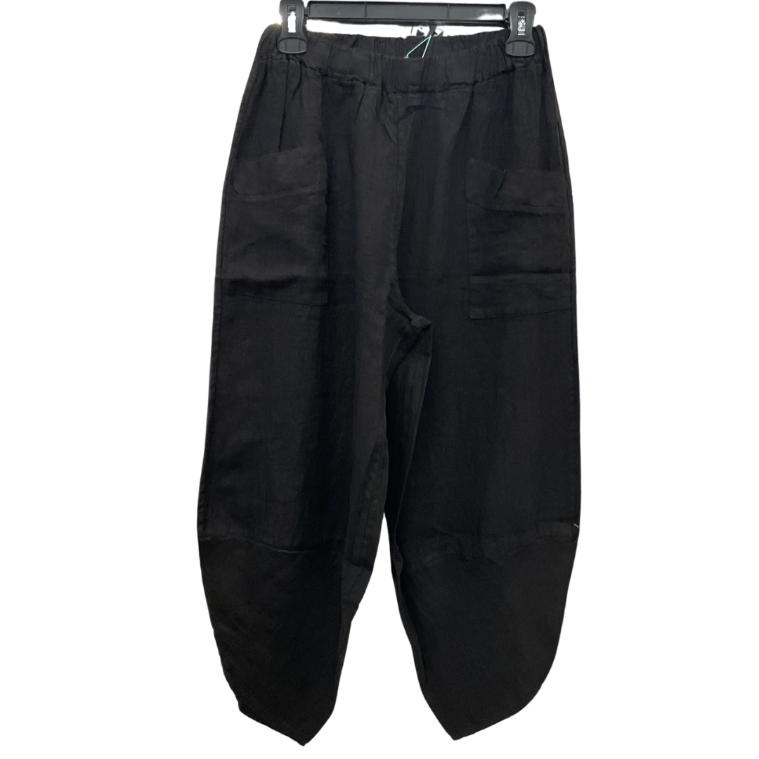 PANTALON EN LIN NOIR