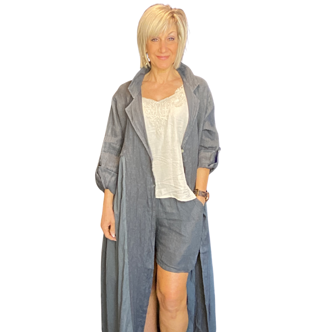 VESTE LONGUE CHARCOAL