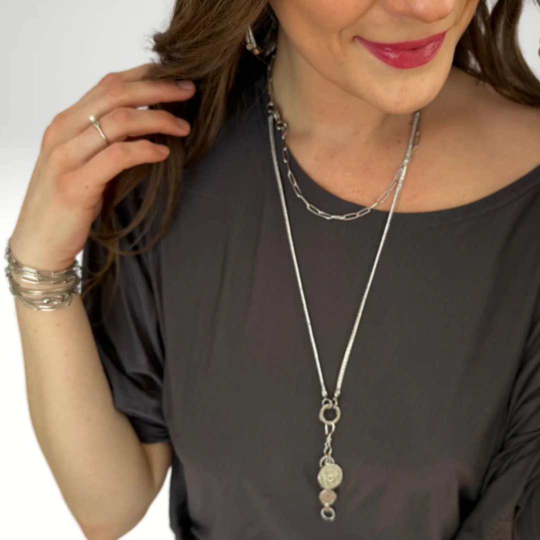 PIÈCE ARGENT À DOUBLE PENDENTIF 4 DANS 1