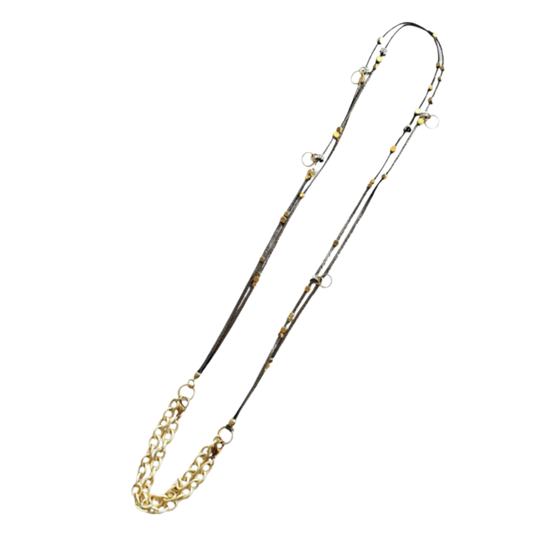 COLLIER DE VOYAGE NOIR/OR 6 en 1 et plus