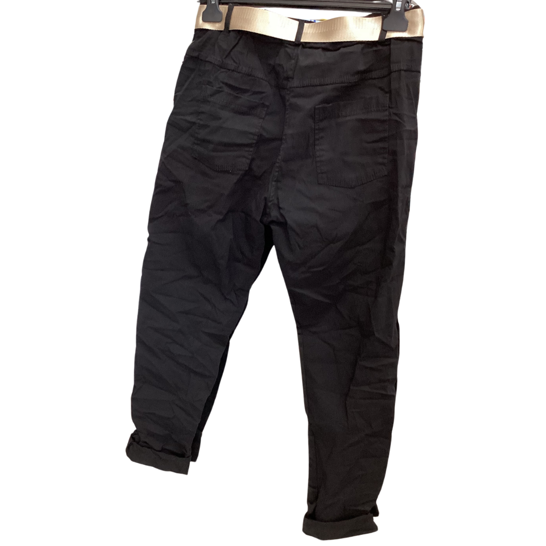 PANTALON D’ITALIE MARINE LUSTRÉ 2 MATIÈRES