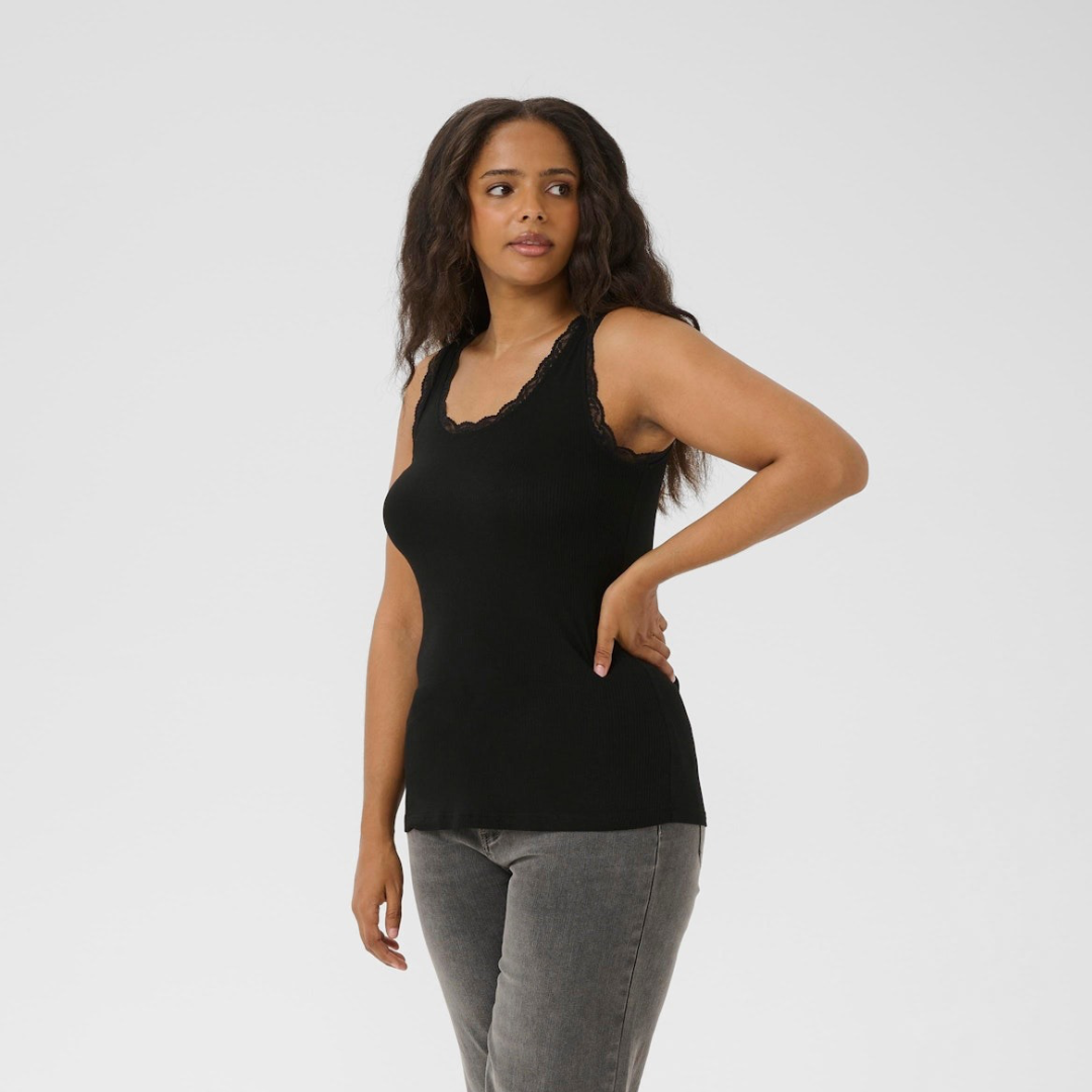 CAMISOLE NOIR COMIA-KAFFE CURVE