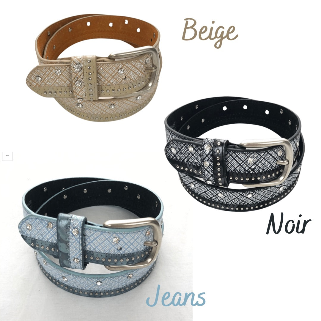 CEINTURE SYNTHÉTIQUE DOUBLÉE CUIR