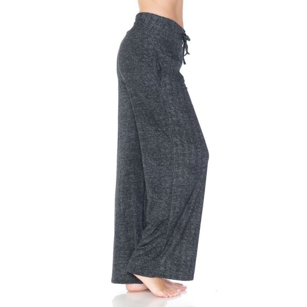 PANTALON À JAMBES LARGES STYLE CHEVRON