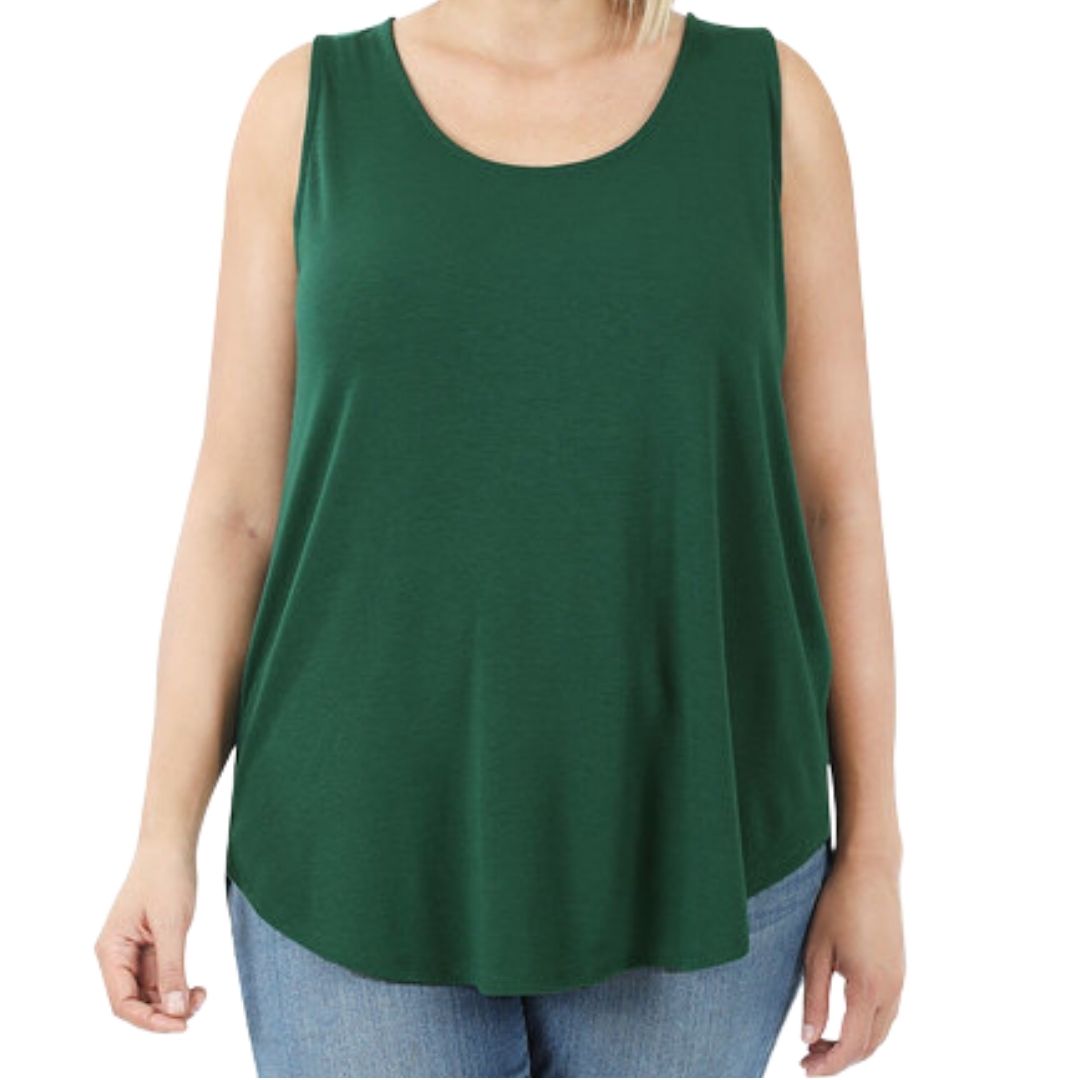 CAMISOLE À COL ROND ET OURLET ROND