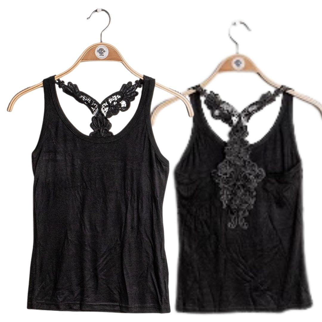 DÉBARDEUR AVEC DOS NAGEUR EN DENTELLE FLEUR